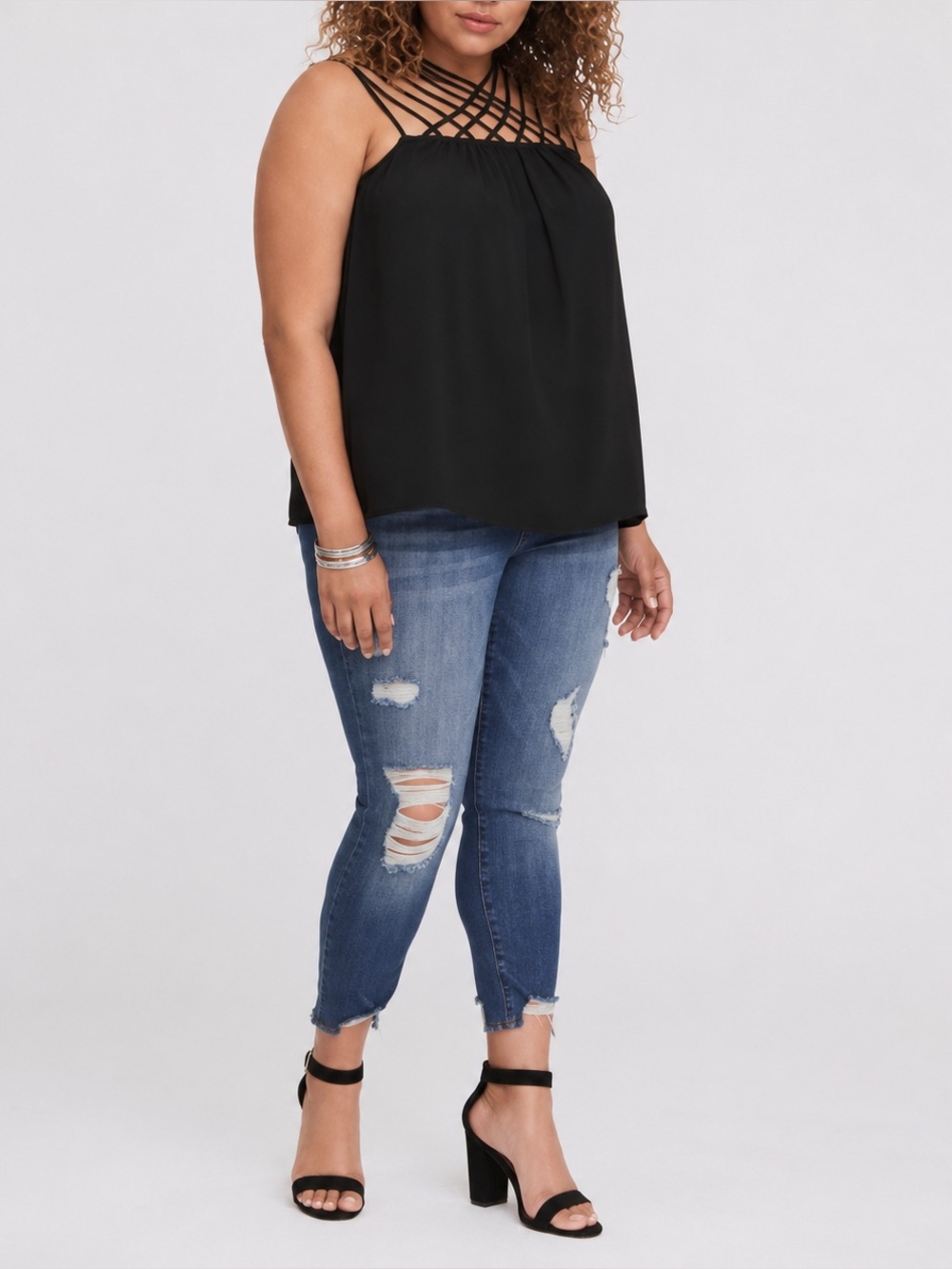 Torrid Georgette Strappy Neck Tank NWT